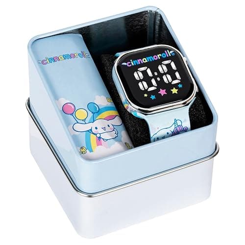 Cinnamoroll Kids Watch – LED Display, Square Case, Adjustable Plastic Strap, Collectible Tin – Perfect for Girls Who Love Cute Characters thumbnail 5