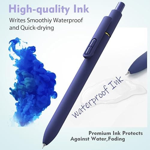 Hiacry 16Pcs Blue Ink Gel Pens，Quick-Dry 0.7mm Fine Point Fidget Pens for Smooth Writing, Journaling & Drawing, Aesthetic Pen for Women, School & Office Supplies (Vintage + Morandi Blue Ink 16Pack thumbnail 5