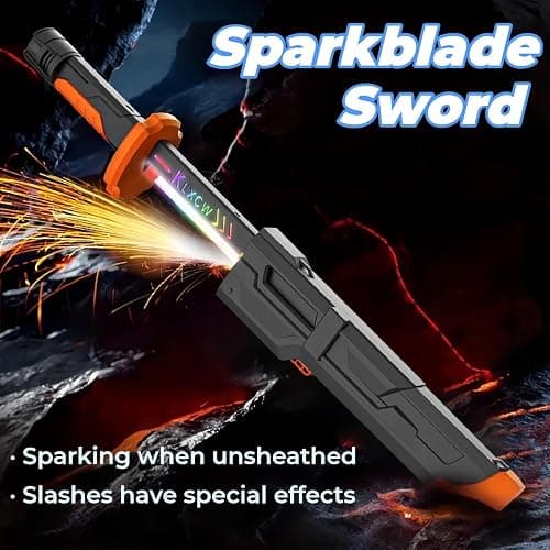 Cyberpunk Neon Sword | 31.5" Spark Blade w/Hit Sensor Sound & Fog | Type-C Rechargeable | for Rave, Cosplay & Display thumbnail 2