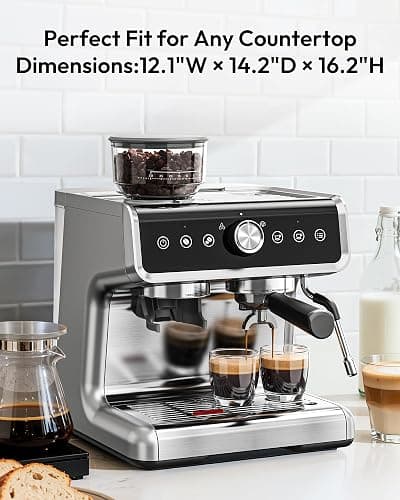 EUHOMY Espresso Machine with Grinder, 20 Bar Coffee Maker with Milk Frother Steam Wand, Professional Expresso Coffee Machines with Removable Water Tank, Latte & Cappuccino Machine for Home Barista thumbnail 8
