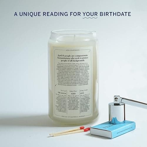 Birthdate Candles, April 18 - Aries Zodiac Scented Candles Birthday Gift - Mint, Geranium & Cedarwood Scent - All-Natural Soy & Coconut Wax, 60-80 Hour Burn Time - Made in USA thumbnail 4