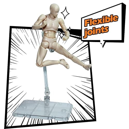 Action Figures Body-Kun DX & Body-Chan DX PVC Figure Model Drawing for S H Figuarts with Box for Artists (Skin color, Male) thumbnail 6