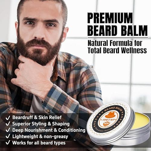 XIKEZAN Beard Grooming Kit for Men Gifts w/Beard Conditioner, 2 Scent Oil, Birthday Christmas Gifts Secret Santa Stocking Fillers Gifts for Men Him Dad Husband Boyfriend Fathers Valentines Gift Set thumbnail 6