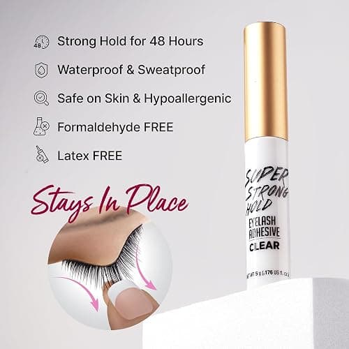 i-Envy by KISS Super Strong Hold Eyelash Adhesive, Waterproof Long-Lasting Strip Lash Glue, Natural-Looking Allergy & Latex Free with Brush Applicator (Clear) thumbnail 2