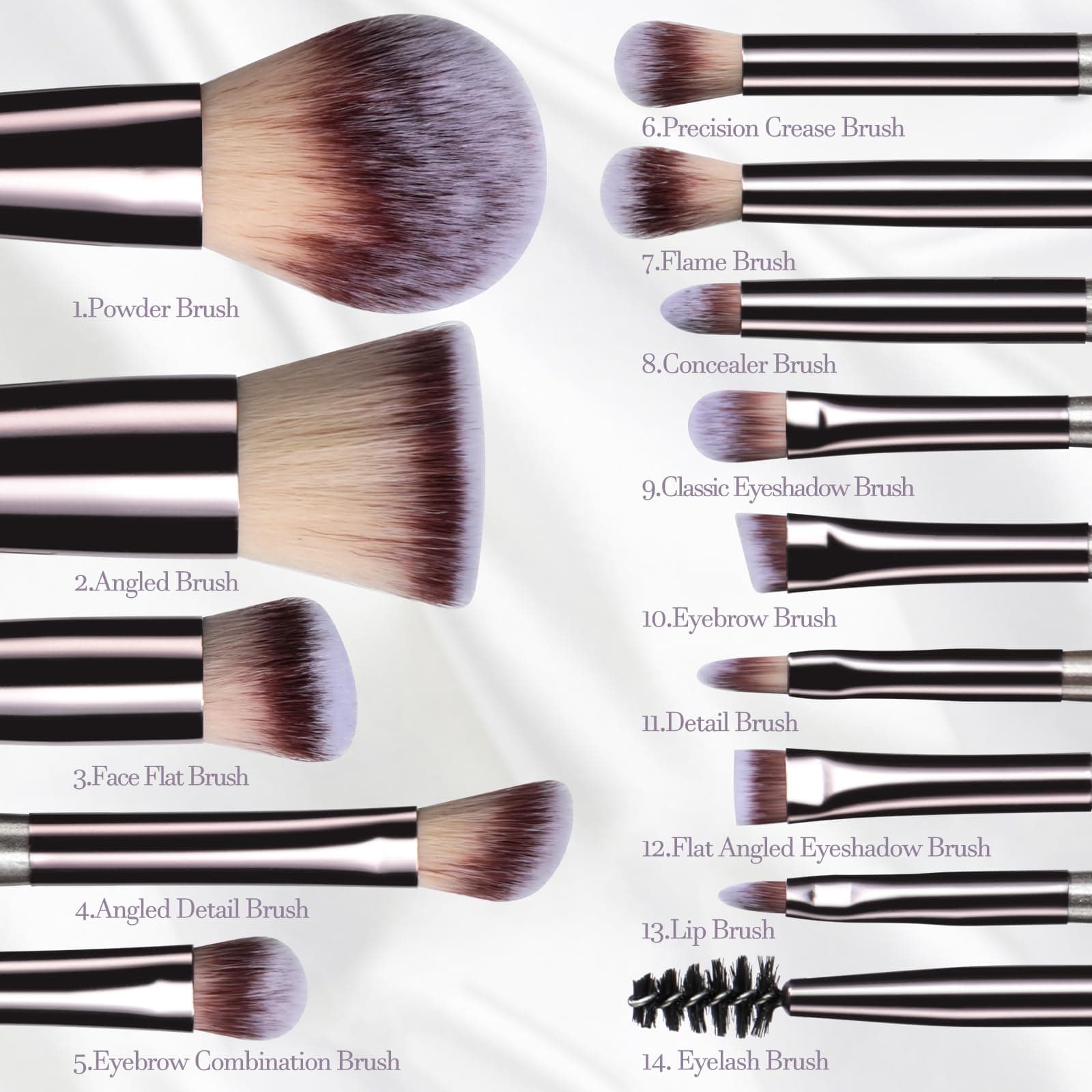 BS-MALL 14 Pcs Makeup Brushes Set with 1 Pcs Makeup Sponge – Essential Foundation Powder Concealers, Eye Shadows, Blush Makeup Brushes with Travel Makeup Case (Champagne) | Soft Synthetic Brush Kit for Women Beginners & Travelers & Eyeshadow thumbnail 5