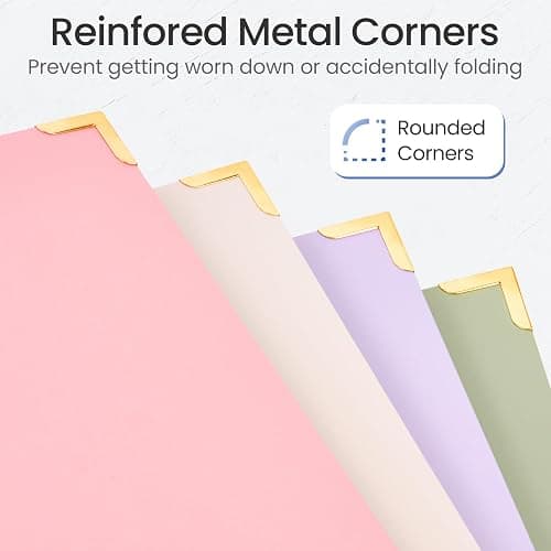 Sooez 2 Pack 3 Ring Binder with Metal Corners, Cute 1 Inch Binders Fits 175 Sheets of Paperwork, Three Ring Recipe Binder with Pocket for Women School Office Supplies, 8.5" x 11", Pink & Purple thumbnail 5