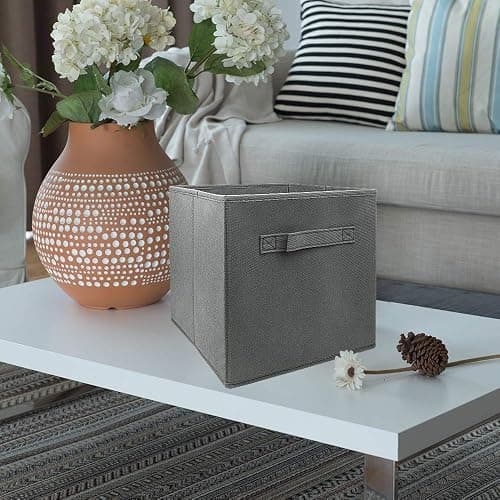 EBIGIC storage bins collapsible storage bins,cube storage organizer (Pack of 6) 9 * 7.5 * 7.5inch,For home and office Collapsible Closet Shelf Organizers, Drawer Organizers (Grey) - 9”x 7.5”x 7.5” - Grey 6Pack thumbnail 7