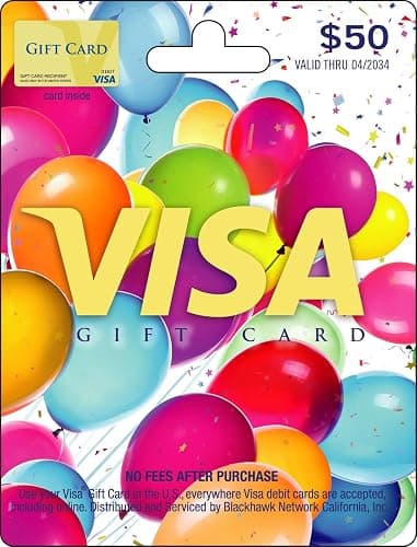 Visa Physical Gift Card $50 (plus $4.95 Purchase Fee) - Image 1