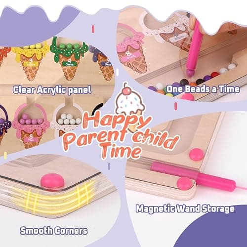 Montessori Magnetic Color and Number Maze Toy for Toddler Girls, Fine Motor Skills Board, Learning and Educational Birthday Gifts for Kids Girls 3-5 Years Old thumbnail 4