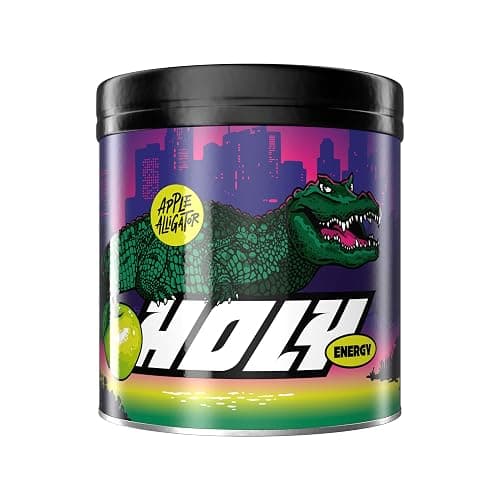 HOLY Energy Gaming Booster 'Apple Alligator' avec goût de pomme acidulé en poudre| 50 portions avec NewCaff & extrait de thé vert | Focus Drink | Vegan avec arômes de fruits 100% naturels - Image 1