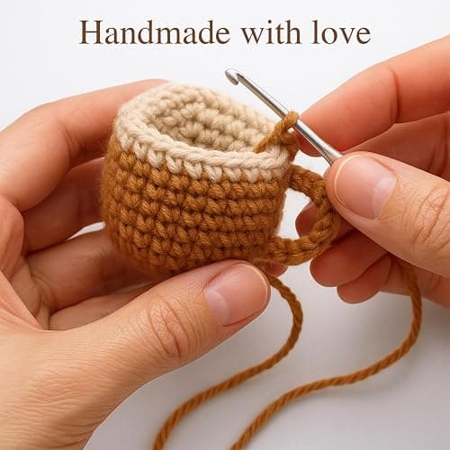 TWPER Christmas Stocking Stuffers Birthday Gifts for Women Men Positive Crochet Coffee Cup Desk Decor–Cute Coffee Lover Gift for Best Friend Girlfriend Couple Wife Husband Anniversary Thank You thumbnail 7
