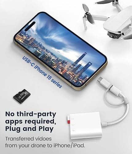 SD Card Reader for iPhone iPad, Oyuiasle Digital Trail Camera SD Card Viewer with Dual Slot for MicroSD/SD, Lightening&USBC Dual-Connector Memory Card Adapter for Photography, Plug and Play - 2 Slots thumbnail 4