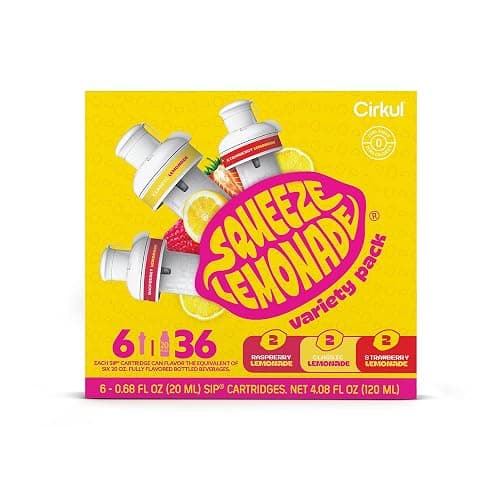 Cirkul Squeeze Lemonade B-Vitamins Flavor Water Variety Pack, Makes 36 Drinks, No Sugar, Zero Calorie Drink Mix, (2 Classic, 2 Strawberry, 2 Raspberry) thumbnail 8