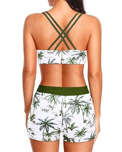 Holipick 3 Piece Tankini Swimsuits for Women Tummy Control Bathing Suits Swim Tank Top with Bra Boy Shorts Teen Swimwear 2026 thumbnail 4