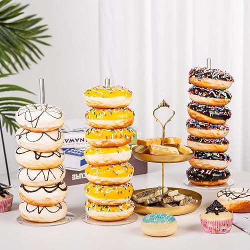 HENABLE 4PCS Acrylic Donut Display Stand Tower - Dessert Table Holder for Donuts, Bagels & Doughnuts - Perfect for Parties, Christmas, Birthday & New Year thumbnail 5