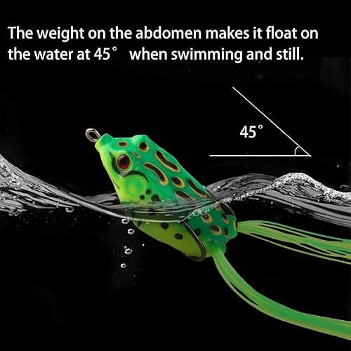 5Pcs Topwater Frog Lures Sets with Bait Box, Frog Lure Ray Frog Topwater Fishing Crankbait Lures, Frog Artificial Soft Bait for Bass Snakehead, Weedless Freshwater Soft Simulated Frog Bait thumbnail 5