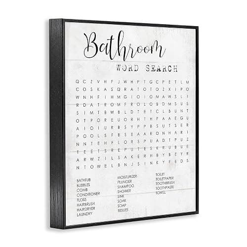 Stupell Industries Bathroom Search Fun Family Word, Design by Daphne Polselli Wall Art, 16 x 20, Black thumbnail 3