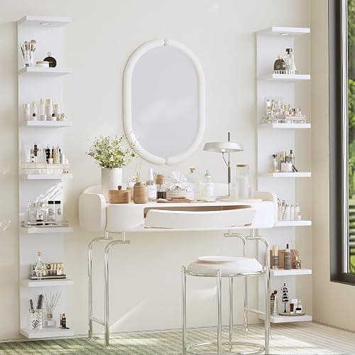 LitaEther Versatile 7 Tier Wall Shelf Unit,White Lack Wall Shelf,Display Floating Shelf with LED Remote Control Light thumbnail 9