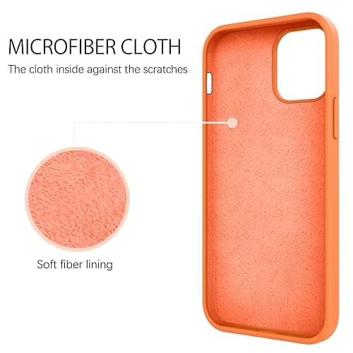DUEDUE for iPhone 12 Case iPhone 12 Pro Case Liquid Silicone Slim Cover with Microfiber Lining Shockproof Protective Case for iPhone 12/12 Pro 6.1 inch Orange thumbnail 7