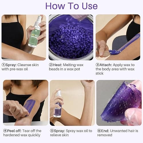 BLITZWAX Brazilian and Bikini Waxing Kit for Women, Hard Wax Warmer for Face, Legs and Body, At Home Hair Removal Kit, Beginner Friendly, Fast Heating, 51 Accessories, 6 Types Wax Bean Formula thumbnail 7