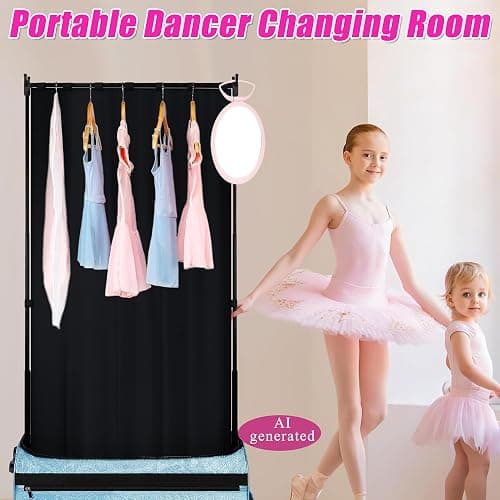 Privacy Curtain for Dance Bag with Rack, Portable Dance Changing Room Competition Dance Bag Curtain, Dancer Backstage Privacy Changing Screen for Dance Suitcase Rolling Dance Garment Bag Accessories thumbnail 4