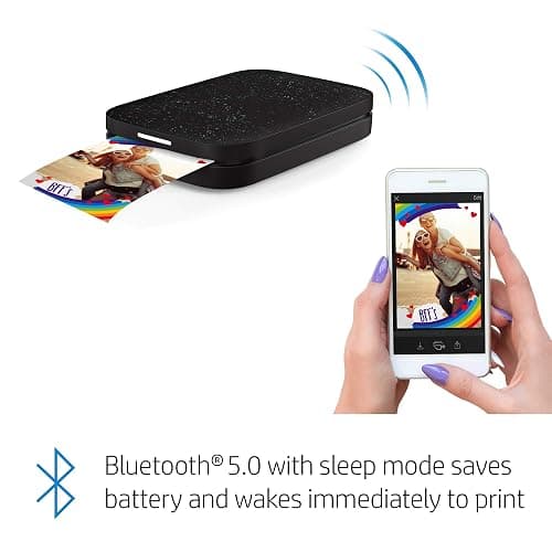HP Sprocket Portable 2x3 Instant Photo Printer (Black Noir) Print Pictures on Zink Sticky-Backed Paper from Your iOS & Android Device. thumbnail 6