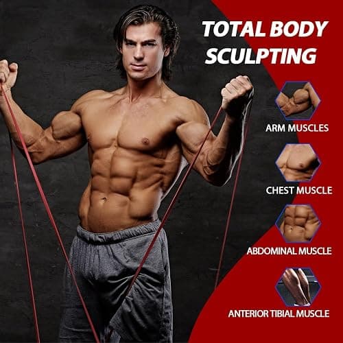 LEEKEY Resistance Bands, Exercise Bands with Handles,Pull Up Assist Bands - Band Set with Door Anchor - Bands for Working Out,Band for Men and Women Fitness Training,Home Workouts thumbnail 5