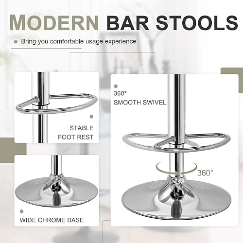 VECELO Bar Stools Set of 4, Adjustable Bar Stools with Back, Bar Height Stools for Kitchen Counter thumbnail 7