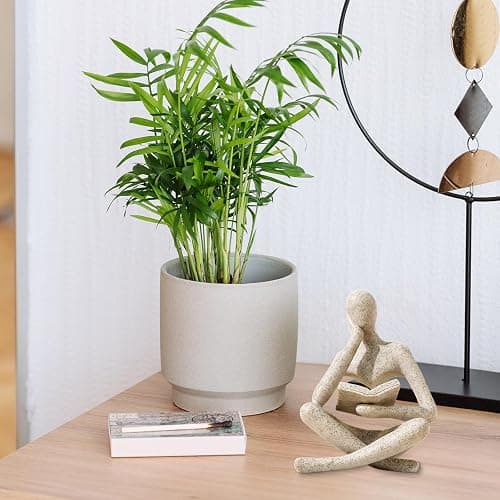 UTTCMK Bookshelf Decor Thinker Statue - Abstract Art Reading Thinker Sculpture Figurine Aesthetic, Modern Home Decoration for Living Room Office Shelves Coffee Table Desk Decor(Beige) thumbnail 6