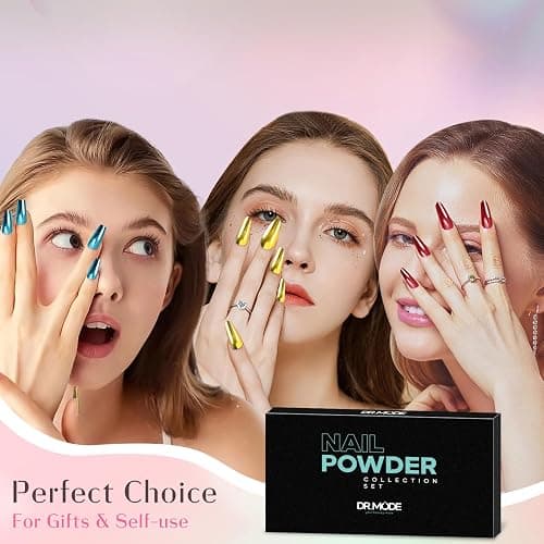 Gold Silver Chrome Nail Powder, 24 Colors White Pearl Unicorn Iridescent Holographic Nail Chrome Powder, Red Blue Green Black Purple Rose Gold Metallic Mirror Chrome Powder for Nails Glitter Pigment thumbnail 8