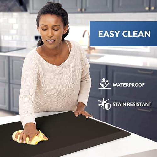 KitchenClouds Kitchen Mat Cushioned Anti Fatigue Kitchen Rug 17.3"x39" Water Resistant Non Slip Kitchen Rugs and Mats Standing Desk Mat Comfort Floor Mats for Kitchen House Sink Office (Chocolate) thumbnail 4