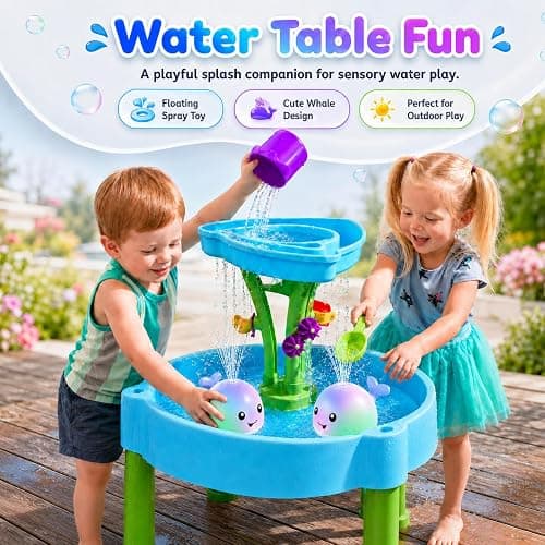 ANGGIKO Baby Bath Toys, Pool Water Toys for Babies, Toddler Bath Toys for Kids Ages 1-3, 1 Year Old Boy Girl Gift Light Up Whale Bath Toy Sprinkler, Baby 6-12-18 Months Bathtub Outdoor Water Table Toy thumbnail 3