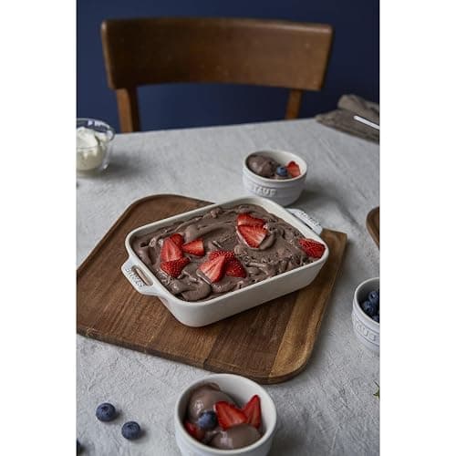 STAUB Ceramic Rectangular Baking Dish Set, 2 pc, Rustic Ivory thumbnail 2