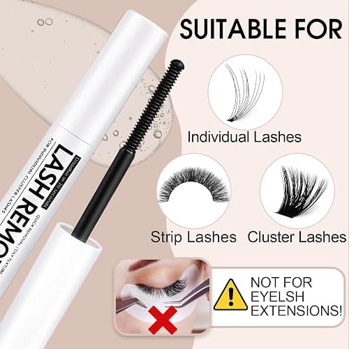 Miuffue Eyelash Glue Remover 5ML Cluster Lash Remover for Individual False Lashes, Bond and Wispys, Gentle Non-irritating Mascara Wand thumbnail 2