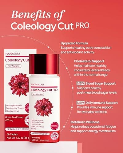 FOODOLOGY Coleology Cut PRO (30Days) - Support Weight Loss and Burn Calories for a Balanced Diet and Regular Activity, Nutrient Support, Green Tea Extract, Rhodiola Rosea, Korean Dietary Supplement thumbnail 4