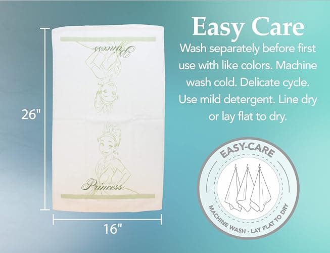 Best Brands Disney Princess 100% Cotton Kitchen Towels, 2pk-Soft & Absorbent Decorative Towels Perfect for Drying Dishes Hands-Machine Washable Towel Set, 16 x 26 inches - and the Frog thumbnail 3