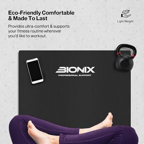 Bionix Premium Printed Travel Yoga Exercise Mat w/Carry Straps, Thick NBR Foam, Non-Slip Anti Skid Surface, Perfect for Pilates Gymnastics Fitness Workout Home Gym Training Equipment, for Men & Women thumbnail 6