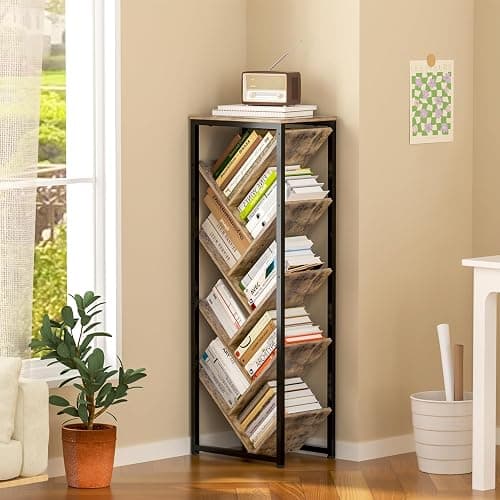 Cutogxon Tree Bookshelf - 9 Tier Floor Standing Tree Bookshelf for Hardcover Books, Small Bookshelf for Small Spaces Bookshelves Wooden Book Storage Organizer Shelves for Bedroom Living Room thumbnail 8