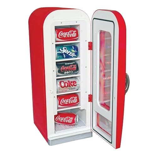 Coca-Cola AC/DC Retro Vending Electric Cooler with 10 Can Capacity - Beverage Vending Machine with Thermoelectric Cooling and Tall Window Display thumbnail 7