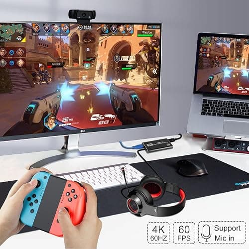 Capture Card Nintendo Switch, 4K HDMI Video Capture Card, 1080P 60FPS, HDMI to USB 3.0 Capture Card for Streaming Work with Camera/Xbox/PS4/PS5/PC/OBS thumbnail 3