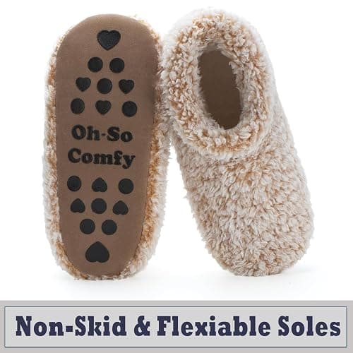 Cozylook Fuzzy Slippers for Women Indoor, Warm Bedroom Slip On Shoes, Winter Fluffy House Socks with Grippers, Cozy Christmas Gifts Unique thumbnail 3