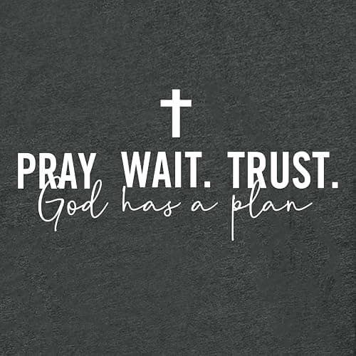 ROSEPARK Women Pray Wait Trust Cute Graphic Tee Shirts thumbnail 3