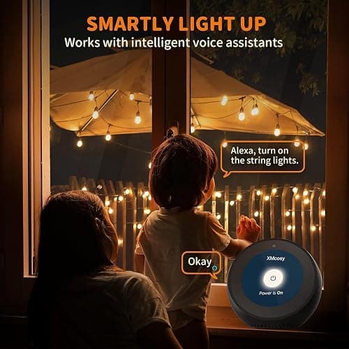 XMCOSY+ Patio Lights, Smart 50Ft Outdoor String Lights with 25 Dimmable G40 Globe Bulbs, APP Control, Work with Alexa, Connectable Waterproof LED Outdoor Light thumbnail 9