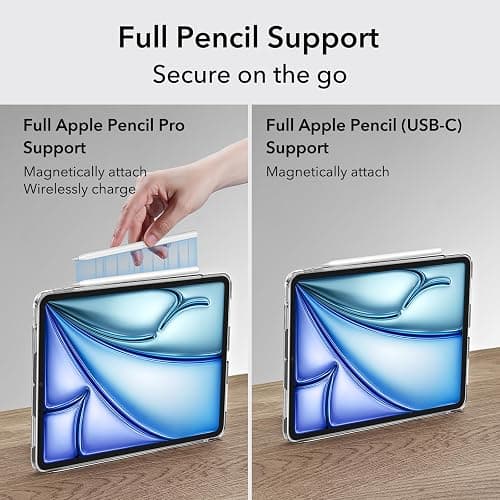 ESR for iPad Air 11 Inch Case M3/M2 (2025/2024), iPad Air 5th/4th Gen(2022/2020), Slim&Light, Yellowing Resistant, Transparent Back Cover, Supports Pencil Pro&Pencil (USB-C), Zero Series, Clear thumbnail 7