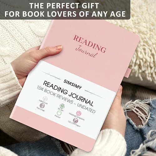 SIMSIMY Reading Journal with 104 Book Reviews, Book Journal for Books Lovers & Readers - Review and Track Your Reading Progress, Reading Log Notebook Gift, A5, Pink thumbnail 7