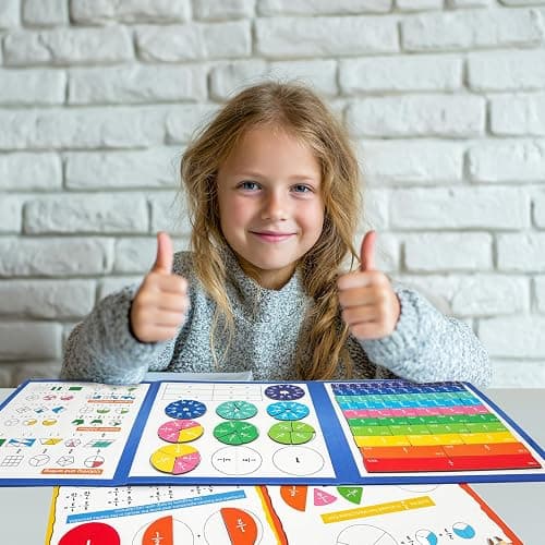 CABVIP Magnetic Fraction Puzzle Set, Fraction Tiles, Math Manipulatives | 120-Piece Fraction Tiles & Circles with Dry-Erase Card for Visual Hands-On Learning, Grades 1-5, Homeschool & Classroom thumbnail 7