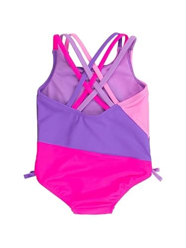 RuffleButts Girls Color Block Cross-Back One Piece Swimsuit - Fashion One-Piece Swimsuit thumbnail 4