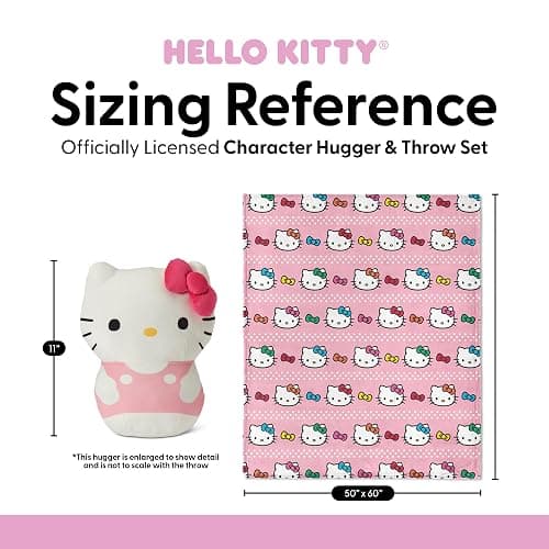 Northwest Hello Kitty Bowtastic Hugger Pillow & Silk Touch Throw Blanket Set, Stuffed Animal, 50x60 inches and 11 inch Plushie thumbnail 2