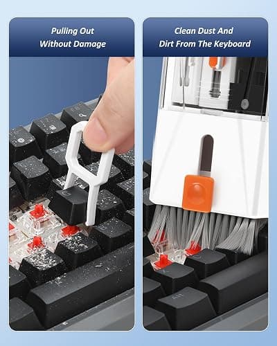 Professional Keyboard Cleaner Laptop Cleaning Kit– Multi-Device Electronics Cleaner for Computer iPhone MacBook– Retractable Brush, Keycap Puller, 15ml Spray, Microfiber Cloth, 3-in-1 Earbuds Pen thumbnail 2