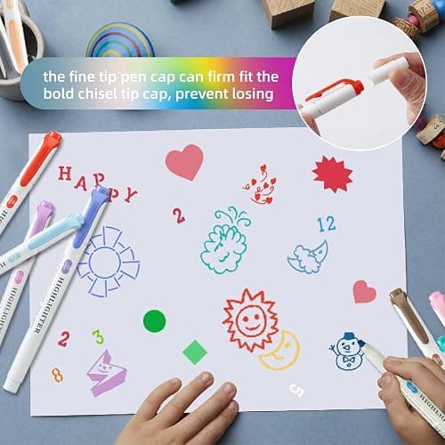 MAIKEDEPOT Pastel Highlighters - 25 Pcs Assorted Colors Dual Tip Real Mild Highlighter Markers, Chisel & Fine Tips for Bible Journaling, Note Taking, School Supplies, No Bleed thumbnail 6